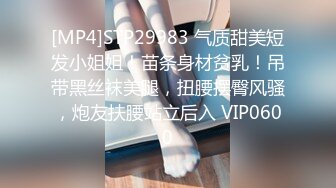 [MP4]STP29983 气质甜美短发小姐姐！苗条身材贫乳！吊带黑丝袜美腿，扭腰摆臀风骚，炮友扶腰站立后入 VIP0600